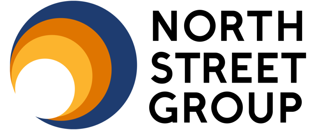 North Street Group Logo with concentric circles in blue, orange and yellow